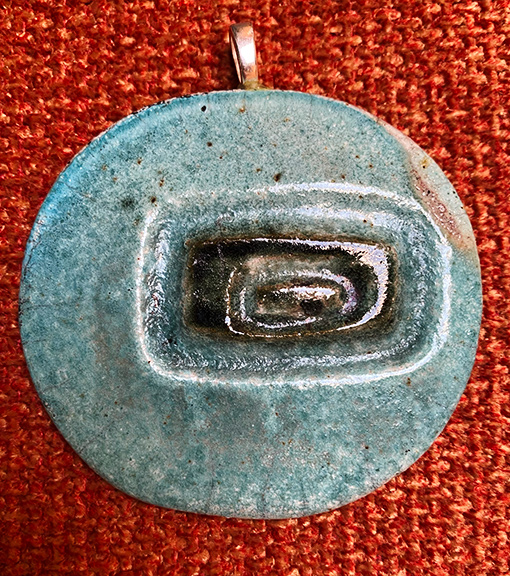 Blue ceramic pendant