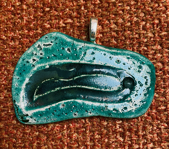 jade colored ceramic pendant