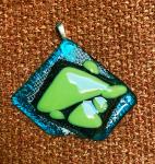 Blue and green diamond shaped pendant