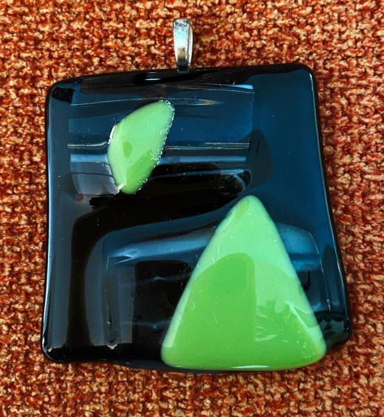 Green and black glass pendant picture