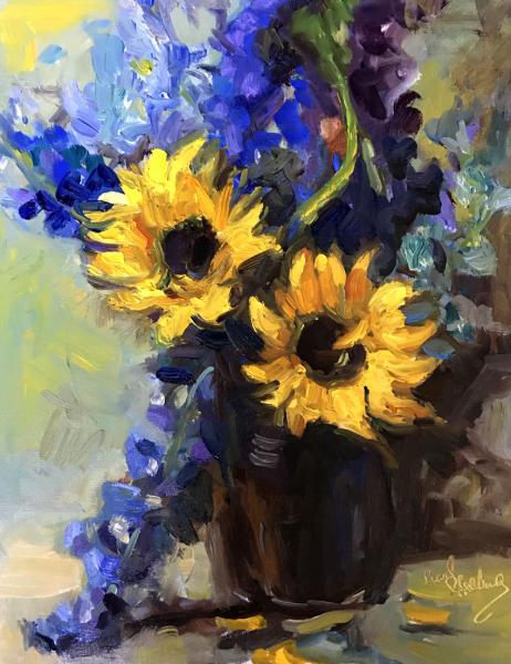 Sunflowers, Delphinium picture