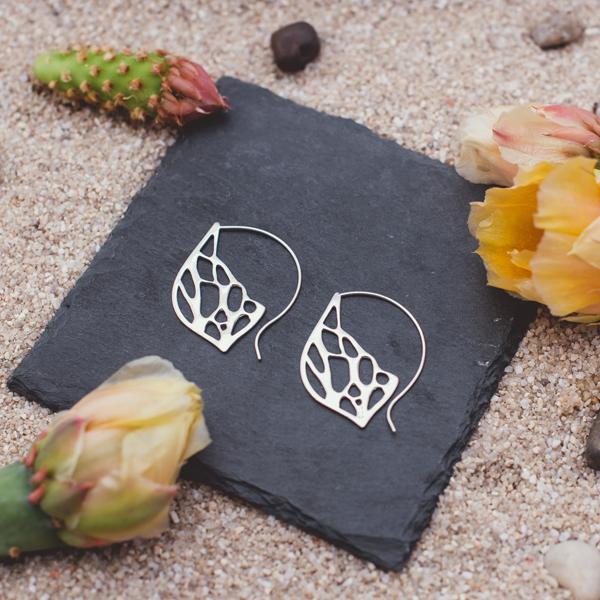 Opuntia Medium Framed Lily Hoop Cactus Earrings picture