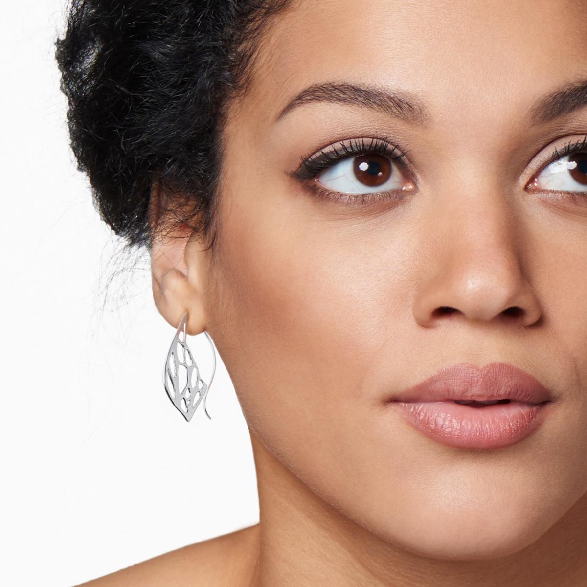 Opuntia Medium Framed Lily Hoop Cactus Earrings picture