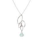 Ella Four Leaf Drop Necklace with Gemstone