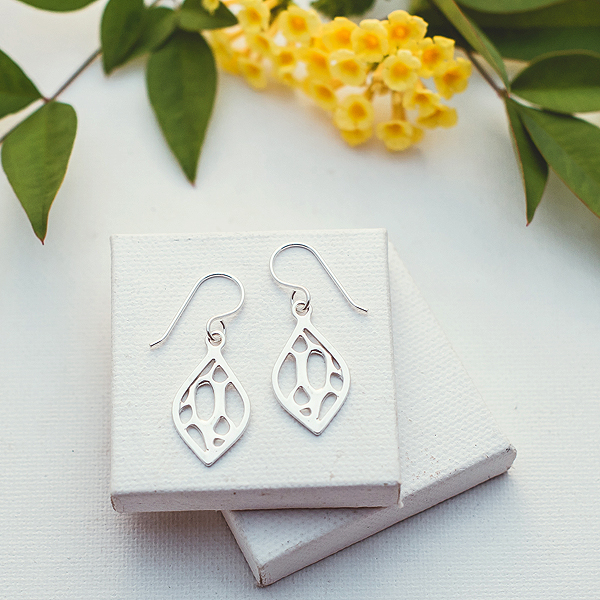 Opuntia Small Framed Lily Cactus Earrings picture