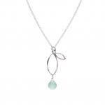 Ella Small Sprout Necklace with Gemstone