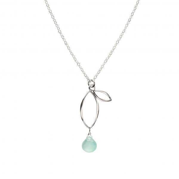 Ella Small Sprout Necklace with Gemstone