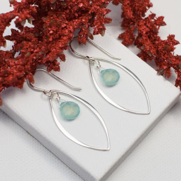 Ella Large Leaf Earrings with Gemstones picture