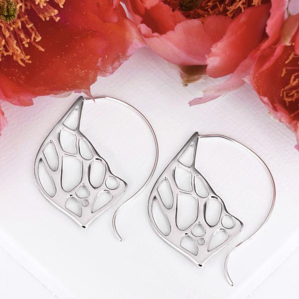 Opuntia Medium Framed Lily Hoop Cactus Earrings picture