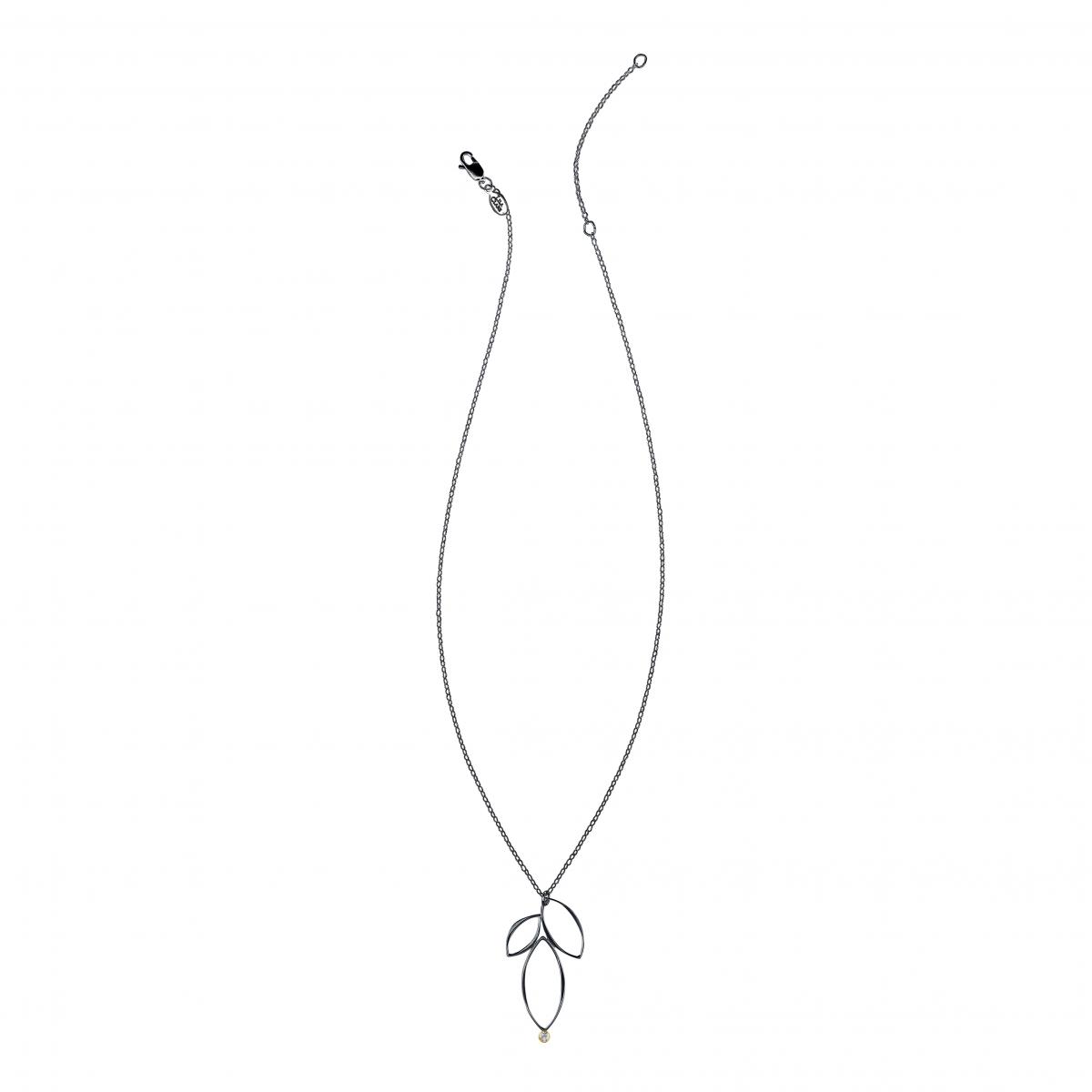 Ella Oxidized Fuchsia Necklace with Gold & Gemstone picture