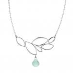 Ella Leaf Cluster Necklace with Gemstone