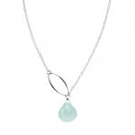 Ella Single Leaf Necklace with Gemstone