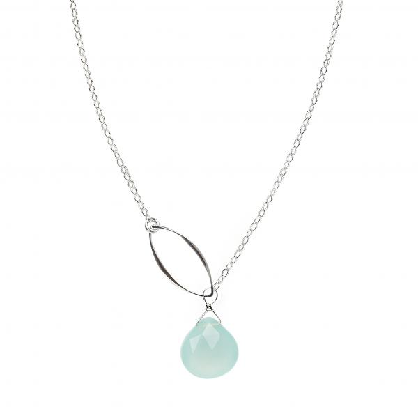 Ella Single Leaf Necklace with Gemstone picture