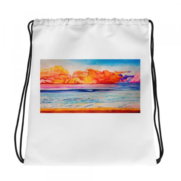 Drawstring Tote Bag-Psychedellic Wave