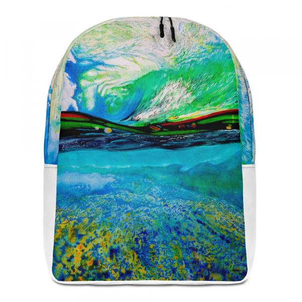 All-Over Print Minimalist Backpack-Ocean + Sky