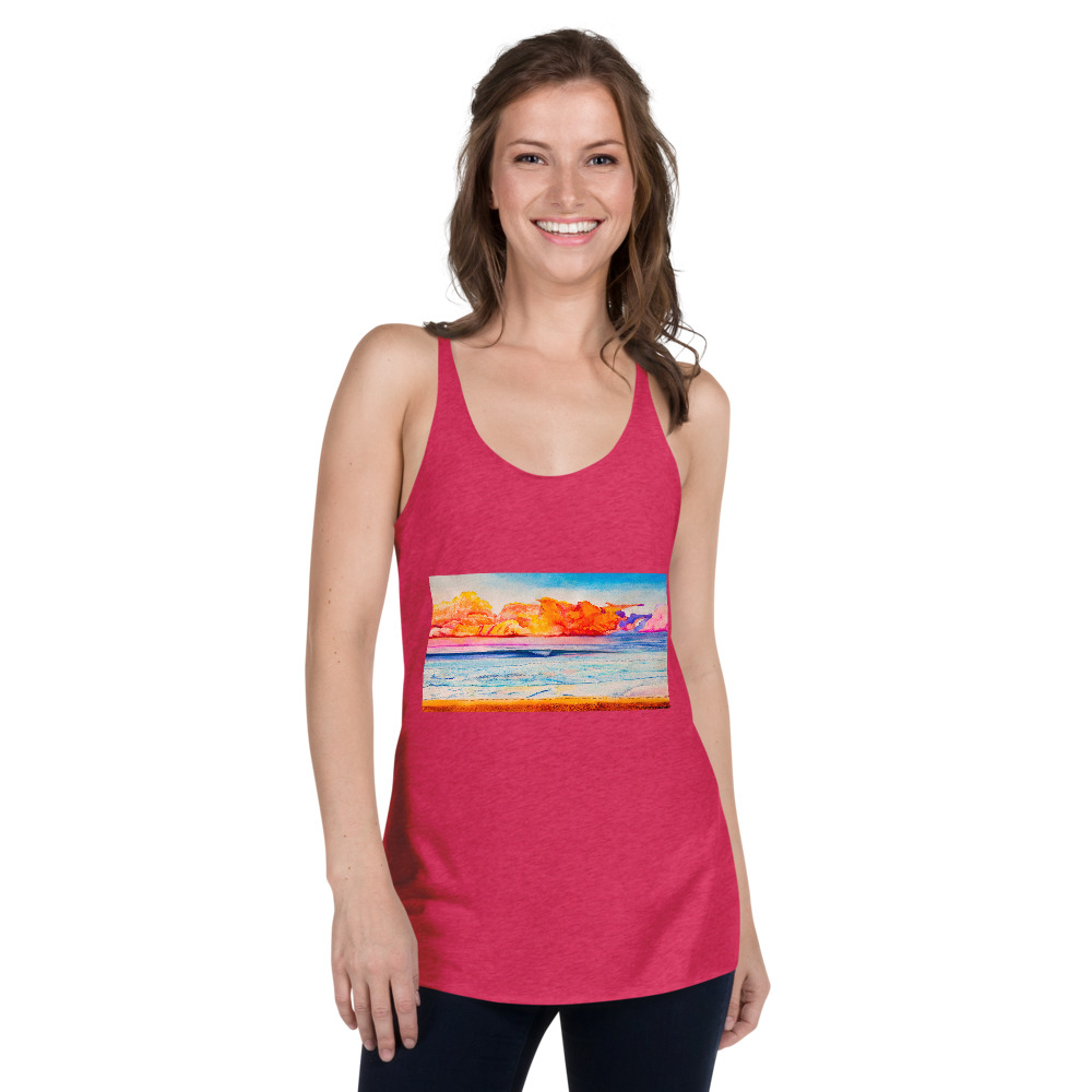 Womens Racerback Tank Tops-Psychedelic Wave picture