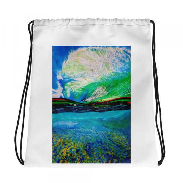 Drawstring Tote Bag-Ocean + Sky