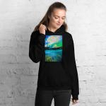 Womens Hoodies-Ocean + Sky