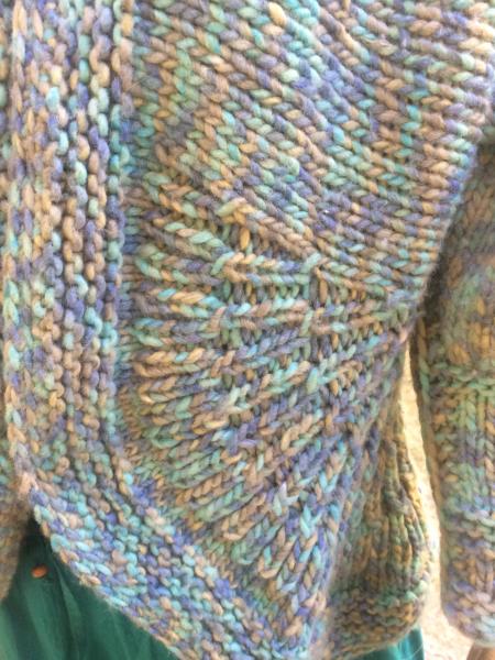 Tailored Handknit Cardigan in Teals picture