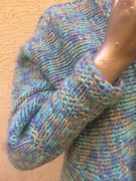 Tailored Handknit Cardigan in Teals picture