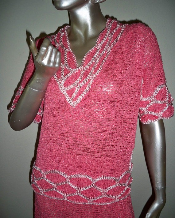 V-Neck Sweater with Diamond Patterned details picture