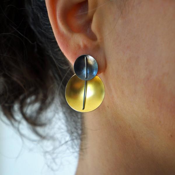 Double Circle Earring with 22k Gold picture