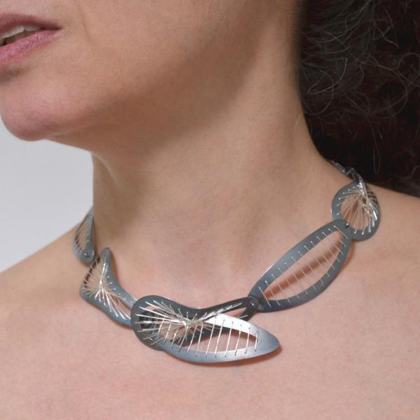 Sew Weave Oxidized Necklace picture