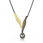 Tahitian Pearl Necklace with 22k Fused Gold