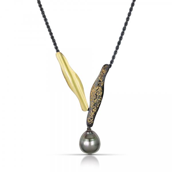 Tahitian Pearl Necklace with 22k Fused Gold