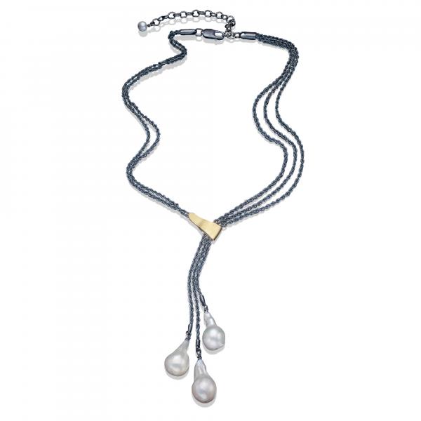 Pearl Necklace - 3 Strand, White and Colors picture