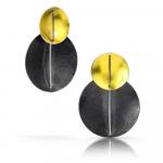 Double Circle Earring with 22k Gold