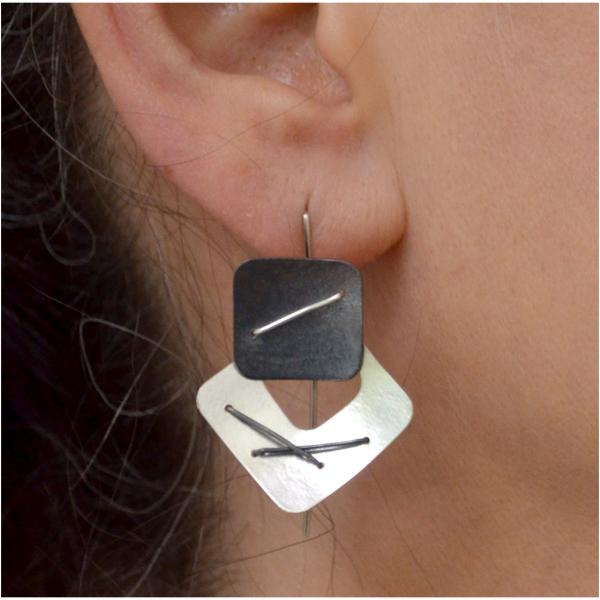 Two Piece Layered Earring with Large Top picture