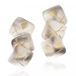 Interwoven Squares Three Piece Earrings