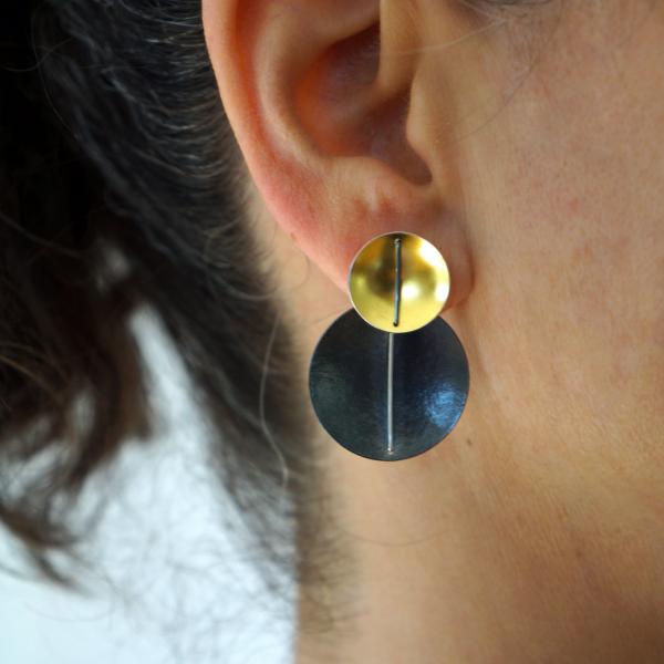Double Circle Earring with 22k Gold picture