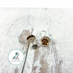 Pawprint Wood Stud Earrings