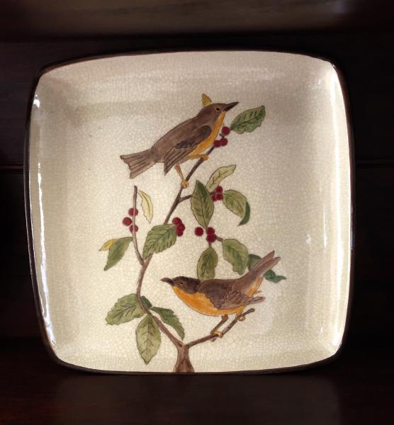 Square Plate with Birds