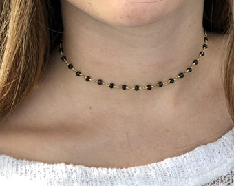Gemstone Choker Necklaces in Gold Vermeil picture