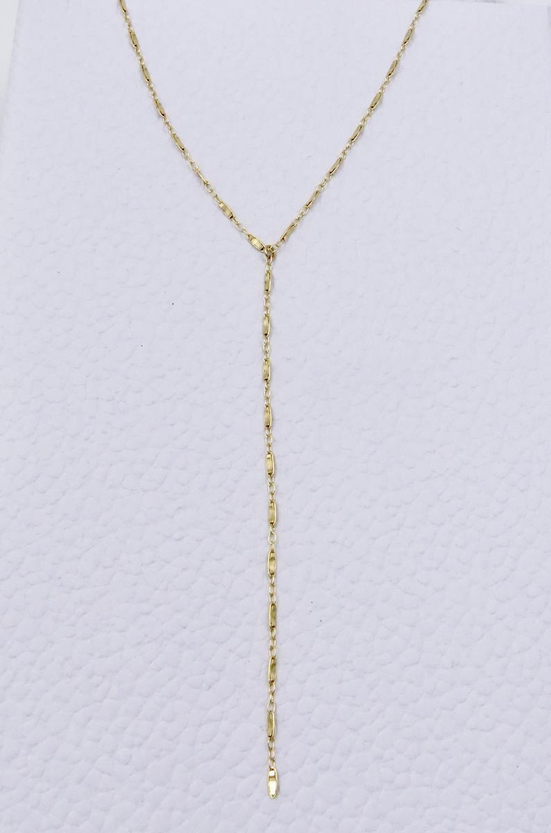14k Gold Fill Marquise Bar and Link Chain Y Necklace - Eventeny