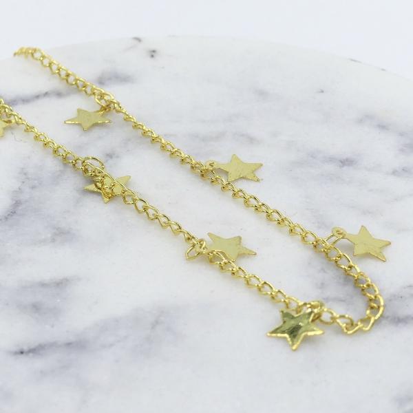 Gold or Silver Moons and Stars Dangle Chokers picture