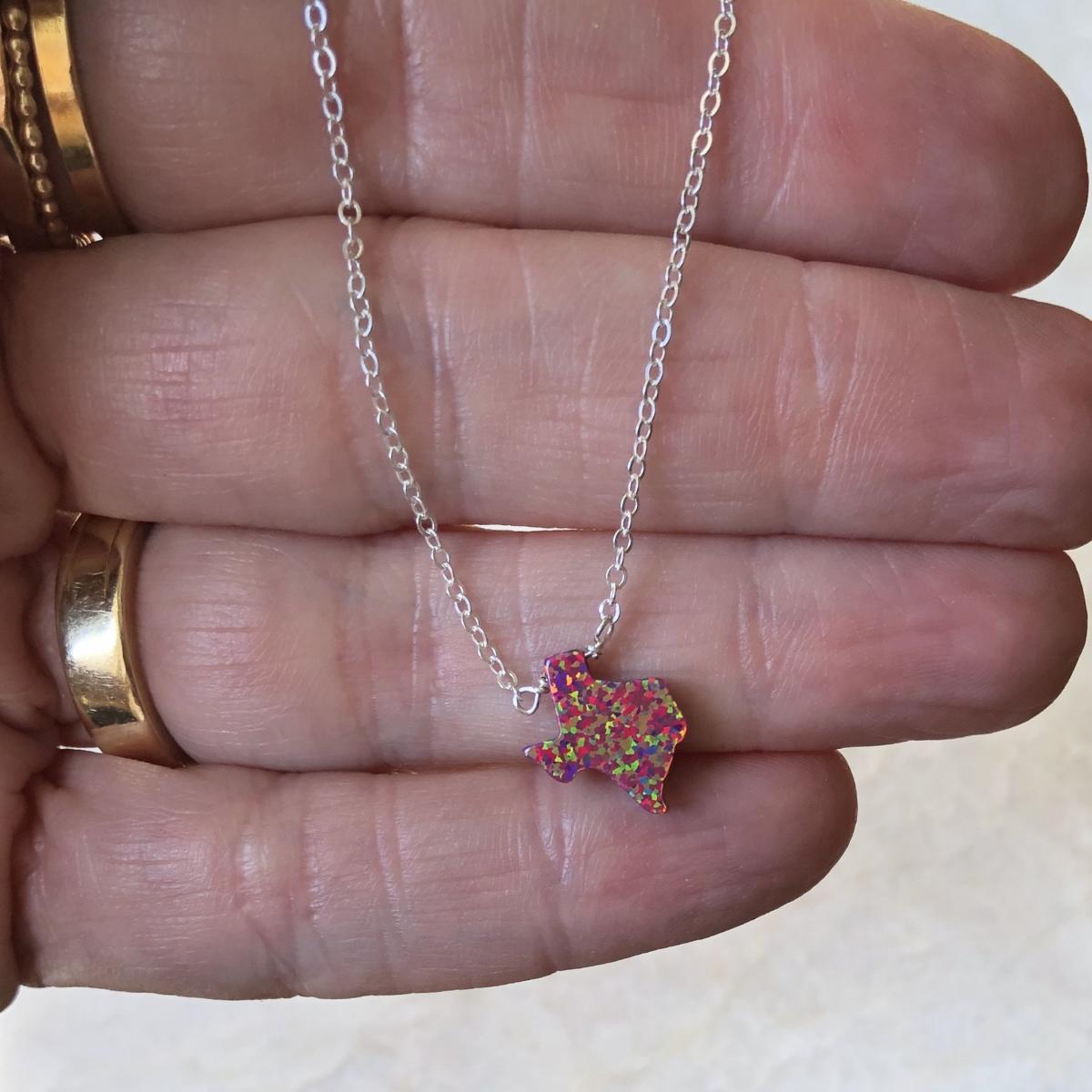 Maroon Texas Opal Necklace |  Gold or Silver picture