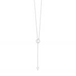 Silver Triangle and Circle Lariat Necklace
