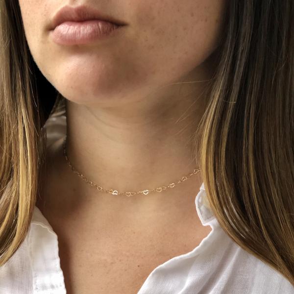 Heart Chain Choker | Gold Fill picture