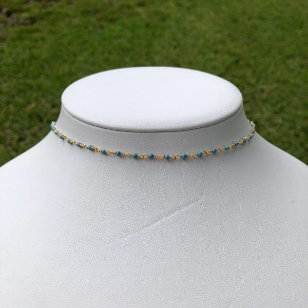 Tiny Gemstone Choker Necklaces | Gold or Silver picture