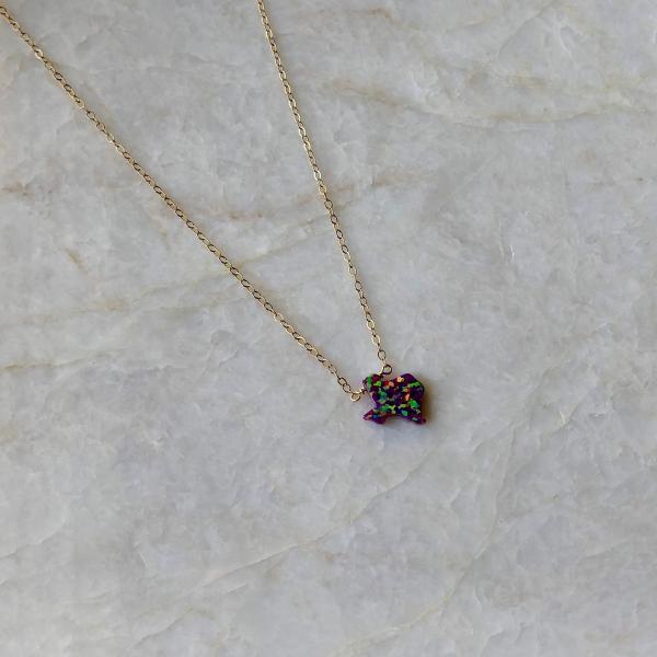 Maroon Texas Opal Necklace |  Gold or Silver picture