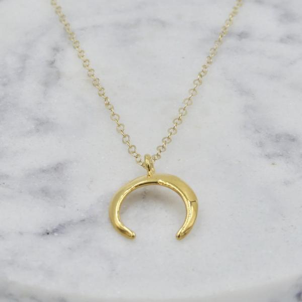 Crescent/Horn Necklace in Gold or Silver picture