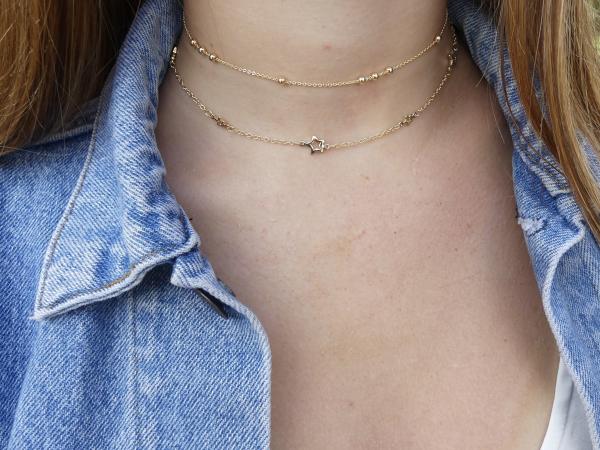 Gold, Rose Gold or Silver Ball Choker Necklace picture