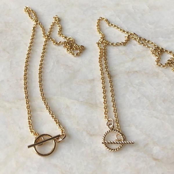 Gold Rolo Chain Choker with Toggle | IMK Jewelry