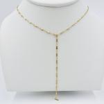 14k Gold Fill Marquise Bar and Link Chain Y Necklace