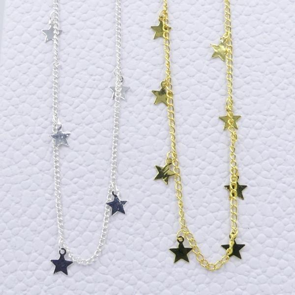 Gold or Silver Moons and Stars Dangle Chokers picture