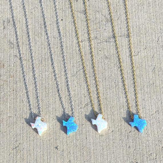 Blue Texas Opal Necklace |  Gold or Silver picture